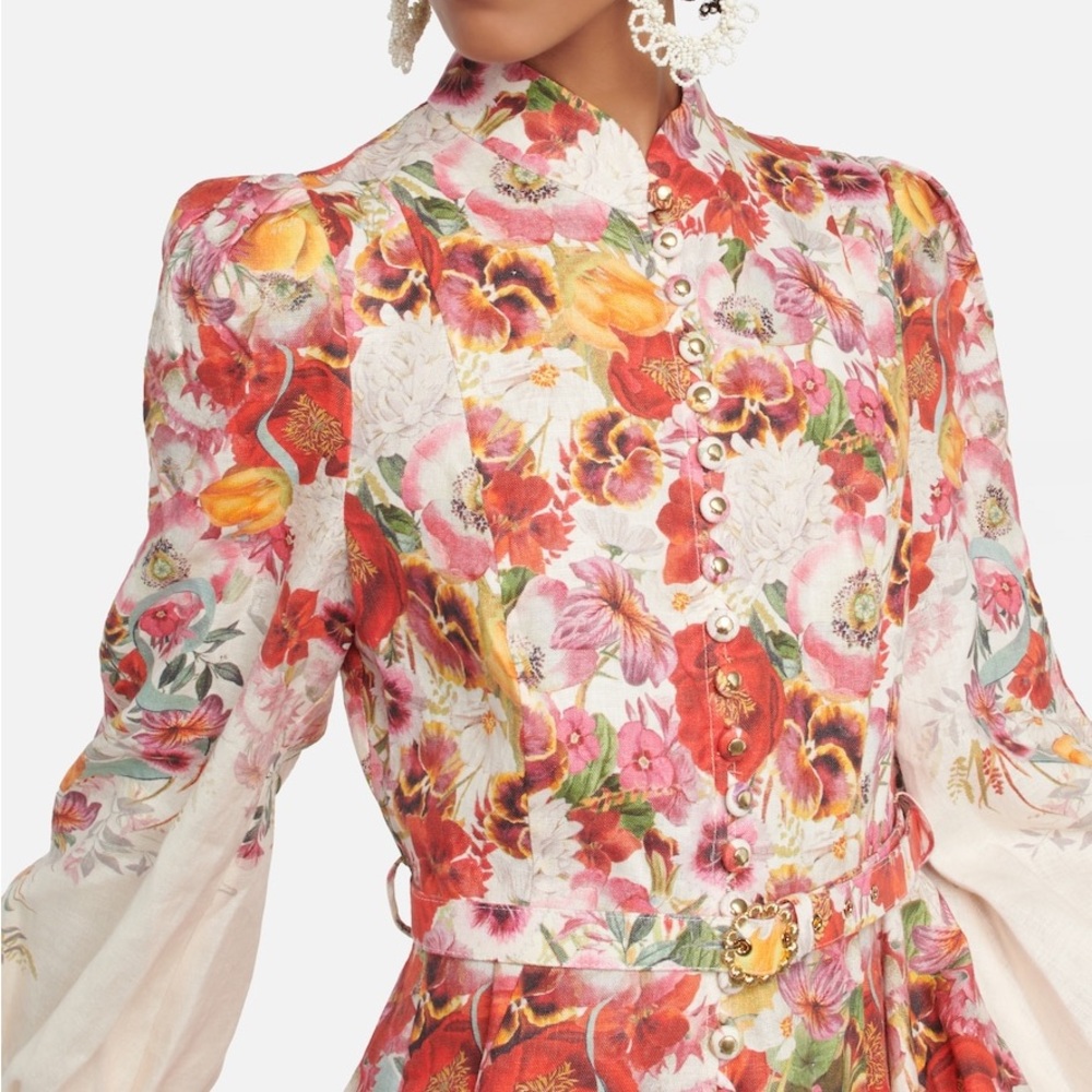 ❌SOLD OUT❌Zimmermann Fliral Linen Dress Size 1 - Picture 5 of 12